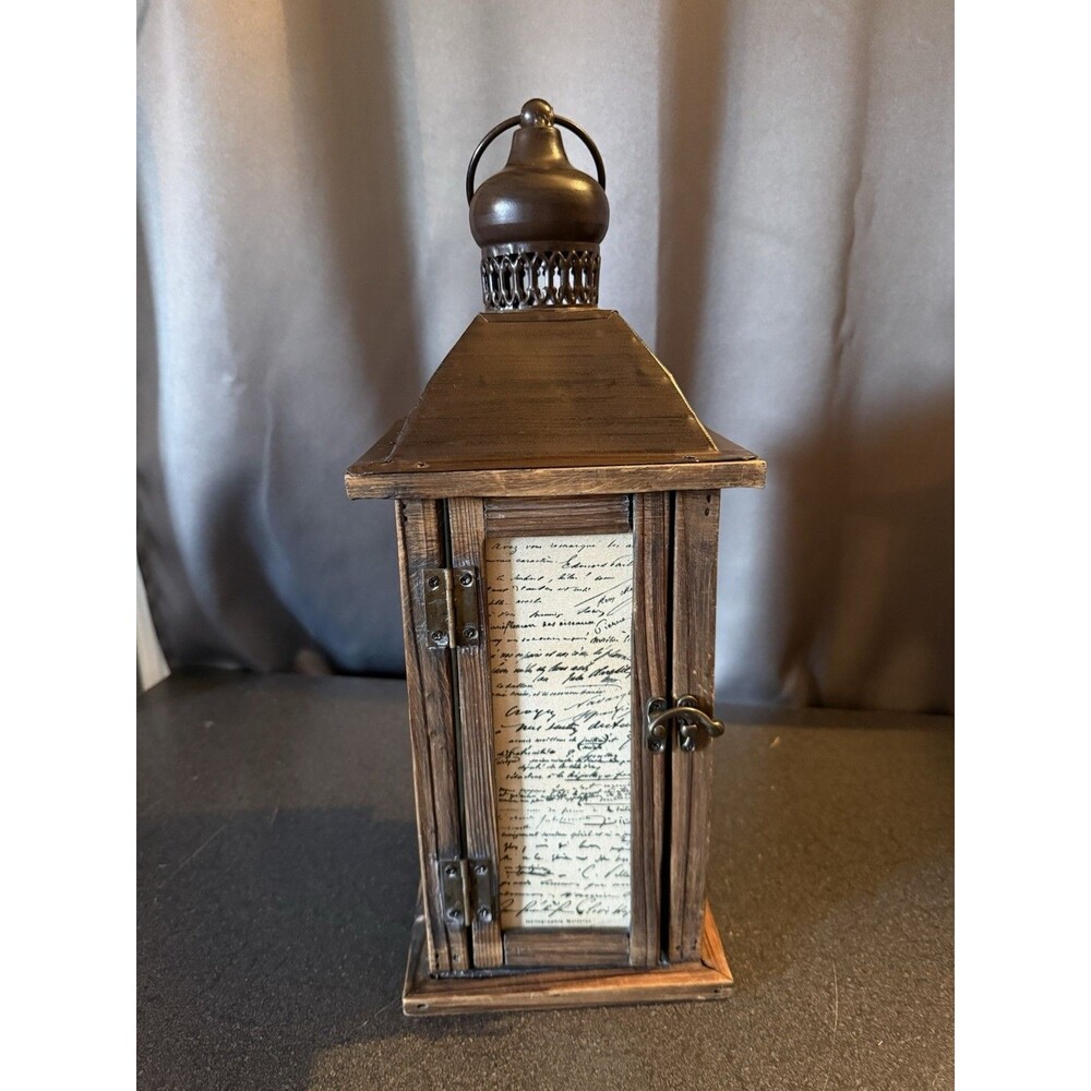 Vintage/French Rustic Style Lantern Box with Glass And latch